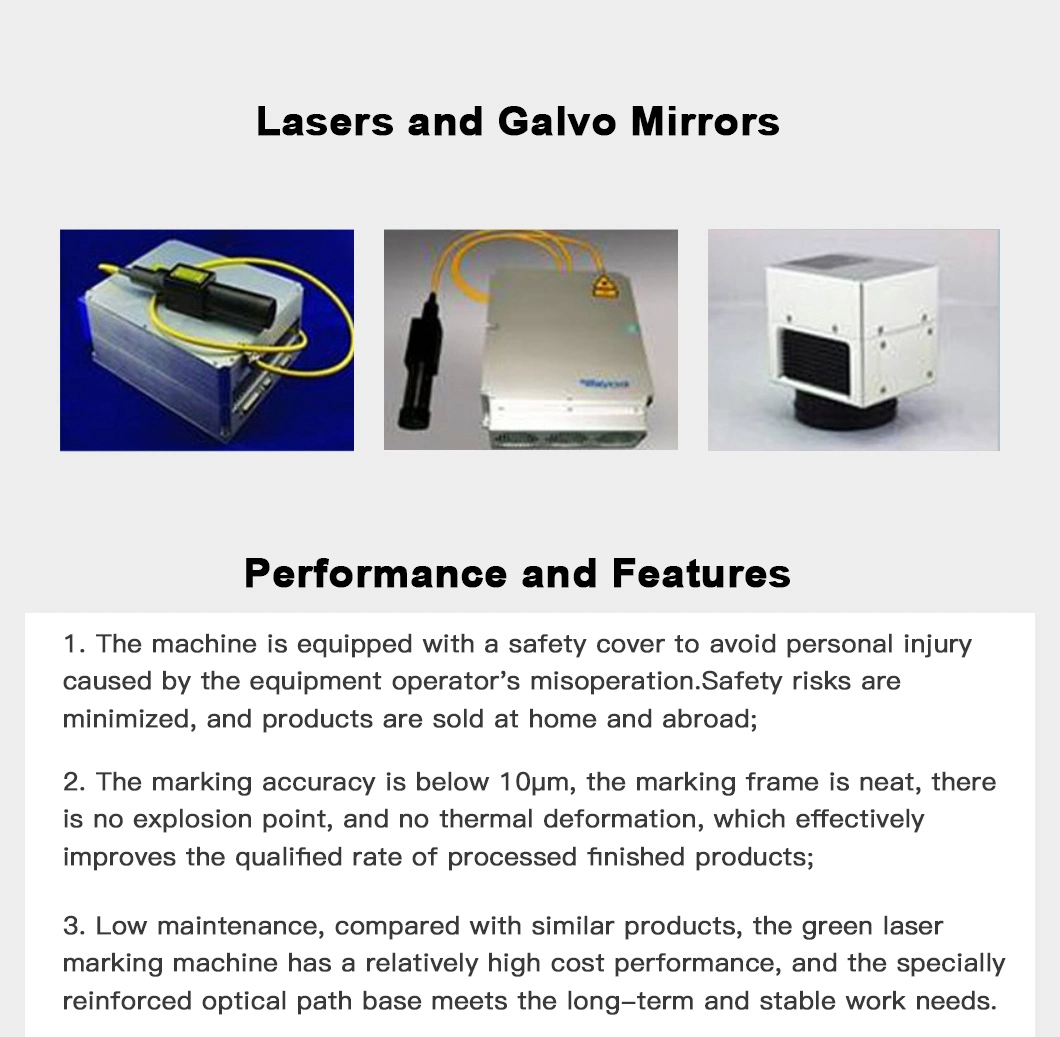 Factory Outlet 8W 10W 15W Green Light Enclosed Fiber Laser Marking Machine for Plastic Metal